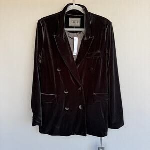 NWT Blank NYC velvet blazer - double breasted - satin lined - womens size M